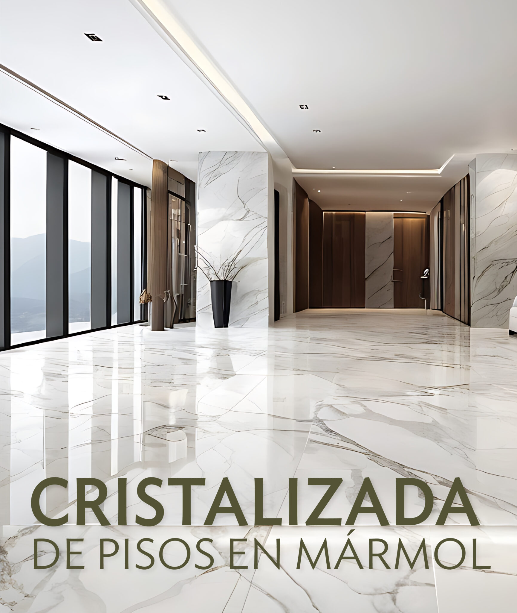 Proceso de reparación de pisos naturales de mármol dañado en área residencial